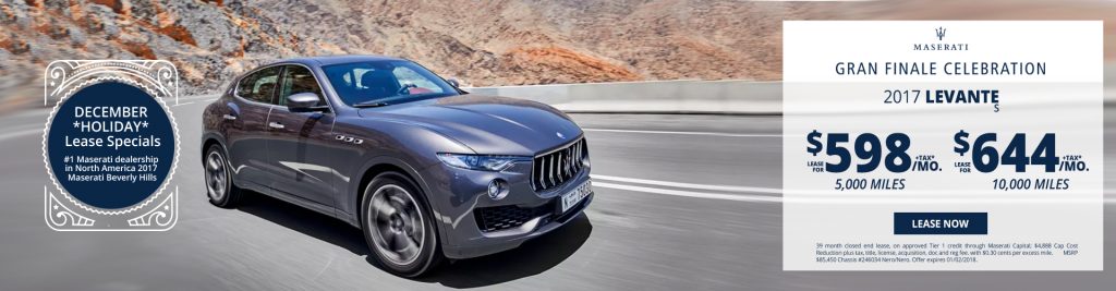 New Maserati Levante S lease specials available at Beverly Hills Maserati near Burbank New Maserati Levante S lease specials available at Beverly Hills Maserati near Burbank